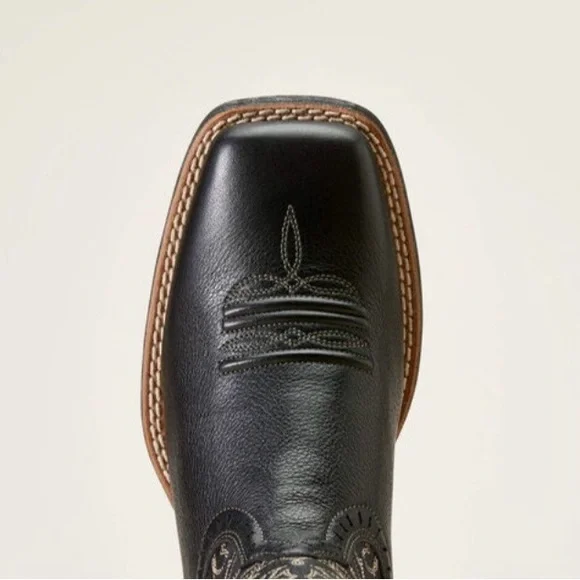 NWT- Ariat Women’s Black Round Up Remuda Wide Square Toe Western Boot Size 7.0B - Picture 9 of 10